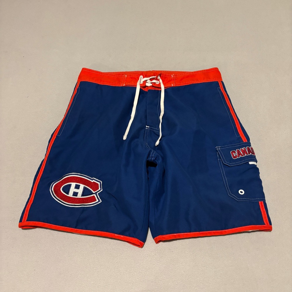 Calhoun Montreal Canadiens NHL Mens Board Shorts Large Blue Red Swim Trunks